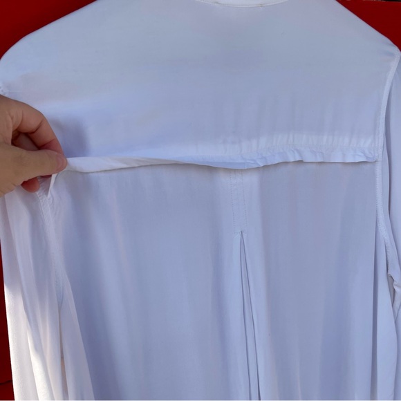Beachlunchlounge viscose white long sleeve button down top - Picture 12 of 12